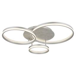 Netlighting Mary 3 Ring Semi Ceiling Light Silver LED Dimmable 2700-6500K Remote - thumbnail 1