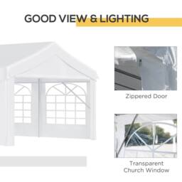 STILVORA Gazebo 8 x 4m with Removable Walls & Windows in White - thumbnail 7