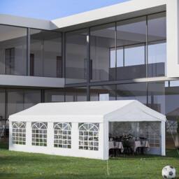 STILVORA Gazebo 8 x 4m with Removable Walls & Windows in White - thumbnail 2