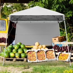 Costway Pop up Canopy Tent Easy Setup Folding Gazebo Shelter w/ 1 Sidewall in White - thumbnail 4