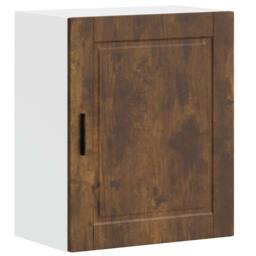 Berkfield Home Kitchen Wall Cabinet¬†Porto Smoked Oak Engineered Wood in White - thumbnail 2