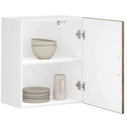 Berkfield Home Kitchen Wall Cabinet¬†Porto Smoked Oak Engineered Wood in White