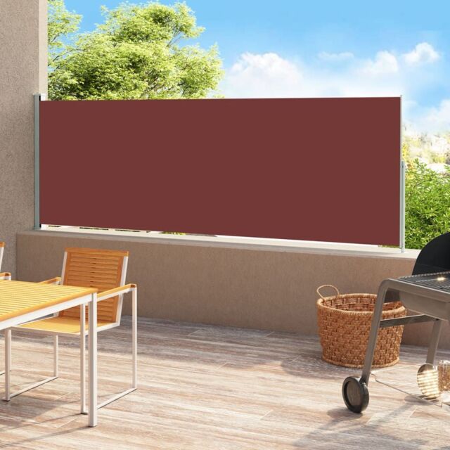 Berkfield Home Patio Retractable Side Awning 180x500 cm Brown - image 1