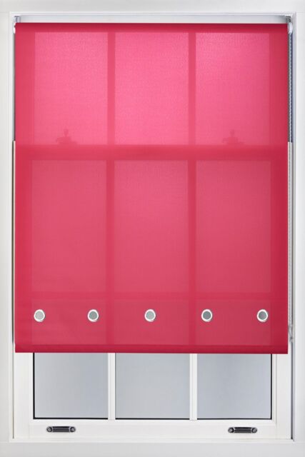 Furnished Fuchsia Daylight Roller Blind with Chrome Round Eyelets - Trimmable Window Shade - Size: 65 cm width x 210 cm drop - image 1