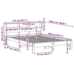 Berkfield Home Decorative Bed Frame without Mattress White 160x200 cm Solid Wood Pine - thumbnail 9