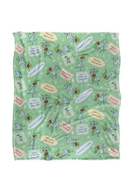 Hidden Pigeon Dont Let The Pigeon Drive The Sleigh Joy Pattern Silky Touch Super Soft Throw Blanket 152 X 127 cm in White - image 1