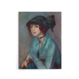 "Artery8 The Brunette Woman Portrait Glackens Canvas Wall Art Print - Size: W12"" x H16""" - thumbnail 1