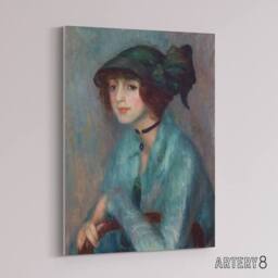 "Artery8 The Brunette Woman Portrait Glackens Canvas Wall Art Print - Size: W12"" x H16""" - thumbnail 2