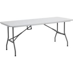 House of Home Folding Table 6ft Heavy Duty Plastic Camping Picnic Portable Banquet BBQ Tables in White - thumbnail 5