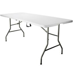 House of Home Folding Table 6ft Heavy Duty Plastic Camping Picnic Portable Banquet BBQ Tables in White - thumbnail 1