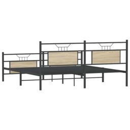 Berkfield Home Metal Bed Frame without Mattress Sonoma Oak 180x200 cm Super King in Brown - thumbnail 8