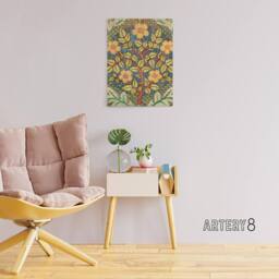 "Artery8 Rose Wreath Embroidery Pattern Canvas Wall Art Print Morris - Size: W18"" x H24""" - thumbnail 3