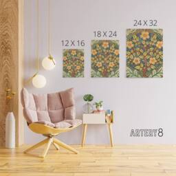 "Artery8 Rose Wreath Embroidery Pattern Canvas Wall Art Print Morris - Size: W18"" x H24""" - thumbnail 4