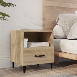 Berkfield Home Bedside Cabinet Sonoma Oak Engineered Wood in Brown - thumbnail 1