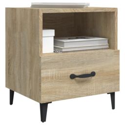 Berkfield Home Bedside Cabinet Sonoma Oak Engineered Wood in Brown - thumbnail 6