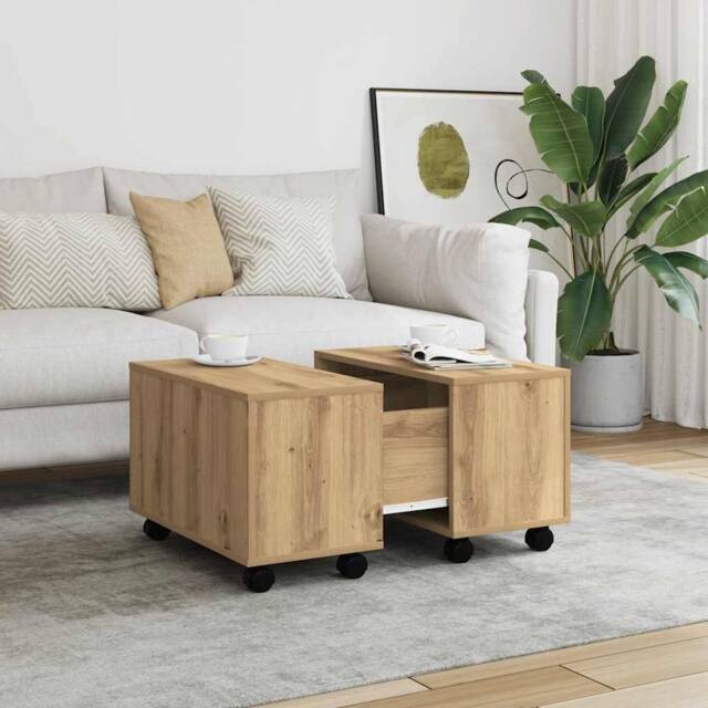 Berkfield Home Durable Coffee Table Artisan Oak 60x60x38 cm Engineered Wood in Brown - Size: 60 x 60 x 38 cm - image 1