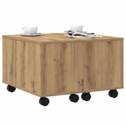 Berkfield Home Durable Coffee Table Artisan Oak 60x60x38 cm Engineered Wood in Brown - Size: 60 x 60 x 38 cm - thumbnail 4