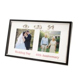 Happy Homewares 40th Anniversary & Wedding Frame with Silver & Black Icons - thumbnail 2