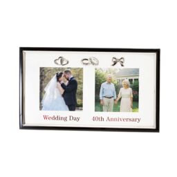 Happy Homewares 40th Anniversary & Wedding Frame with Silver & Black Icons - thumbnail 3