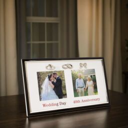 Happy Homewares 40th Anniversary & Wedding Frame with Silver & Black Icons - thumbnail 6