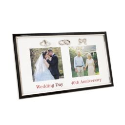 Happy Homewares 40th Anniversary & Wedding Frame with Silver & Black Icons