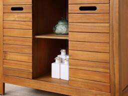 Vente-unique Acacia Wood Bathroom Unit With Single Basin - 90 Cm - PULUKAN in Walnut - thumbnail 6