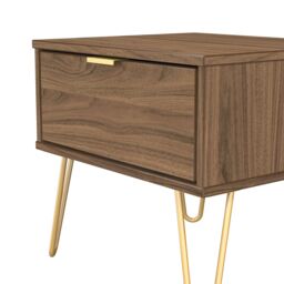 Ready Assembled 2 U Fuji 1 Drawer Bedside (Ready Assembled) in Walnut - thumbnail 5