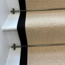 RainbowHome Kalahari Caramel Stair Runner Loop Pile With 100% Cotton Black Border in Camel - Size: 65 cm x 600 cm - thumbnail 2