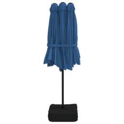 Berkfield Home Elegant Double-Head Parasol Azure Blue 449x245 cm - thumbnail 5