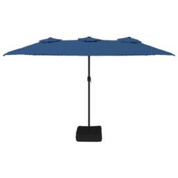 Berkfield Home Elegant Double-Head Parasol Azure Blue 449x245 cm