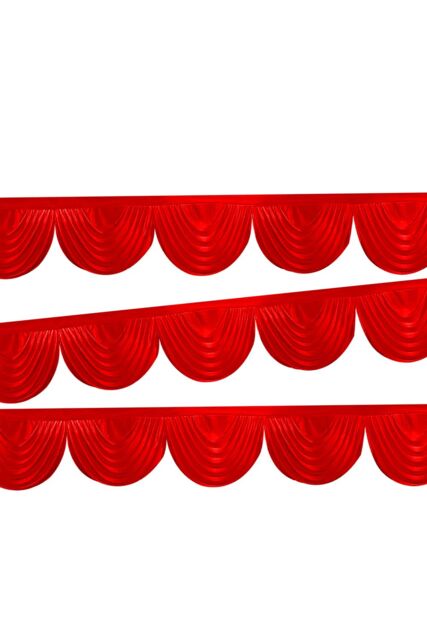 Neel Blue Swag Curtain Panel Ice Silk Detachable Swag Backdrop, 2 Metre in Red - image 1