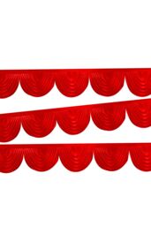 Neel Blue Swag Curtain Panel Ice Silk Detachable Swag Backdrop, 2 Metre in Red - thumbnail 1