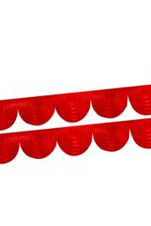 Neel Blue Swag Curtain Panel Ice Silk Detachable Swag Backdrop, 2 Metre in Red - thumbnail 3