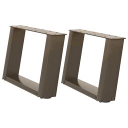 Berkfield Home Coffee Table Legs U-Shaped 2 pcs Natural Steel 50x(30-31) cm Steel in Brown - thumbnail 2