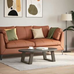 Berkfield Home Coffee Table Legs U-Shaped 2 pcs Natural Steel 50x(30-31) cm Steel in Brown - thumbnail 3