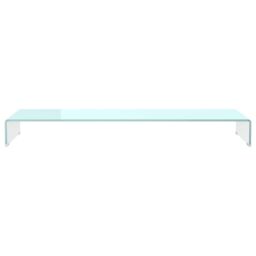 Berkfield Home TV Stand/Monitor Riser Glass Green 120x30x13 cm - Size: 120 x 30 x 13 cm - thumbnail 3