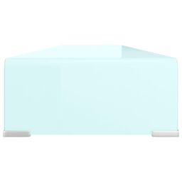 Berkfield Home TV Stand/Monitor Riser Glass Green 120x30x13 cm - Size: 120 x 30 x 13 cm - thumbnail 4