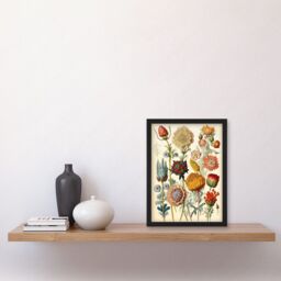Artery8 Vintage Botanical Ernst Haeckel Inspired Plant Study Modern Watercolour Painting Illustration Artwork Framed Wall Art Print A4 in Black - thumbnail 2