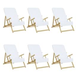 Berkfield Home Beach Towels 6 pcs White 60x135 cm Fabric 400 GSM