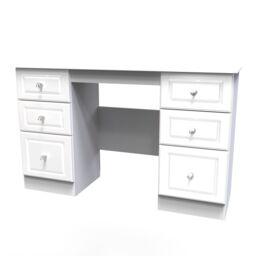Ready Assembled 2 U Stratford 6 Drawer Kneehole Desk (Ready Assembled) in White - thumbnail 3