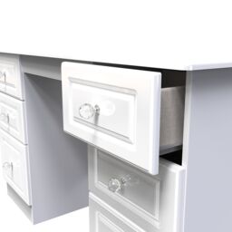 Ready Assembled 2 U Stratford 6 Drawer Kneehole Desk (Ready Assembled) in White - thumbnail 5