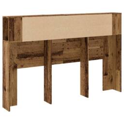 Berkfield Home Headboard Cabinet Old Wood 160x18.5x103.5 cm Engineered Wood in Brown - thumbnail 6