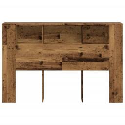 Berkfield Home Headboard Cabinet Old Wood 160x18.5x103.5 cm Engineered Wood in Brown - thumbnail 4