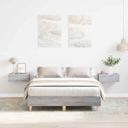 Berkfield Home Durable Bed Frame No Mattress Grey Sonoma 120x200 cm Engineered Wood - Size: Small Double - thumbnail 2