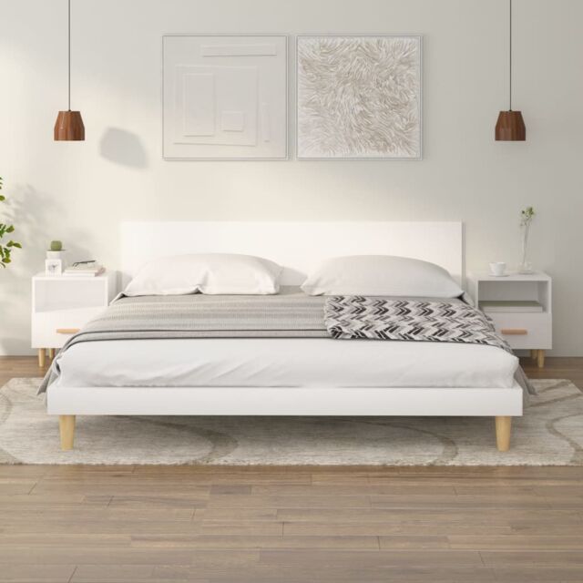 Berkfield Home Bedside Cabinets 2 pcs White 40x35x47 cm - Size: 40 x 35 x 47 cm - image 1