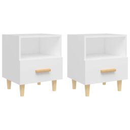Berkfield Home Bedside Cabinets 2 pcs White 40x35x47 cm - Size: 40 x 35 x 47 cm - thumbnail 2