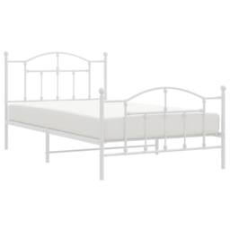 Berkfield Home Metal Bed Frame with Headboard & Footboard White 100x200 cm - thumbnail 5