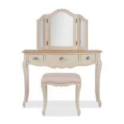 Statement Furniture Juliette Dressing Table Set with Crystal Handles (with Stool & Mirror) in Ivory - thumbnail 5