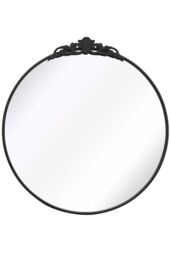 "MirrorOutlet Black Metal Framed Round Decorative Wall Mirror 39"" X 39"" (100x100CM) - Size: 1 Pack" - thumbnail 3