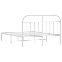 Berkfield Home Metal Bed Frame with Headboard White 140x190 cm - thumbnail 8